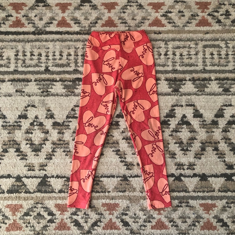 💖LuLaRoe Red and Pink Heart 🩷 Love Leggings